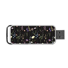 Flowers Floral Pattern Floral Print Background Portable Usb Flash (one Side)