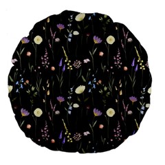 Flowers Floral Pattern Floral Print Background Large 18  Premium Flano Round Cushions by Ravend