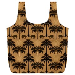 Ai Generated Camels Palm Trees Pattern Full Print Recycle Bag (xxxl)