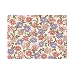 Flowers Petals Plants Floral Print Pattern Design One Side Premium Plush Fleece Blanket (mini) by Ravend