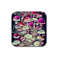 Sorcery Mushroom Rubber Square Coaster (4 Pack) by GardenOfOphir