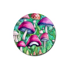 Charmed Toadstool Rubber Coaster (round) by GardenOfOphir