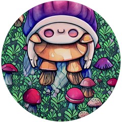 Foraging Natural Fairy Mushroom Craft Uv Print Round Tile Coaster by GardenOfOphir