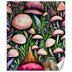 Flowery Garden Nature Woodsy Mushroom Canvas 8  X 10  by GardenOfOphir
