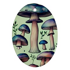 Mushroom Foresty Forestcore Oval Ornament (two Sides) by GardenOfOphir