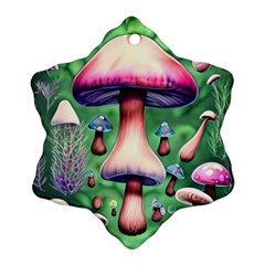 Secret Forest Mushroom Fairy Ornament (snowflake) by GardenOfOphir