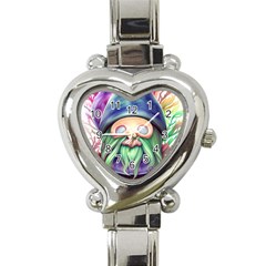 Enchanted Mushroom Forest Fairycore Heart Italian Charm Watch by GardenOfOphir