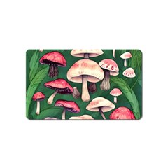 Foraging In The Mushroom Zone Magnet (name Card) by GardenOfOphir