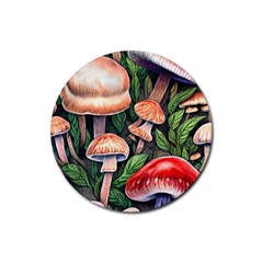 Rustic Mushroom Rubber Coaster (round) by GardenOfOphir