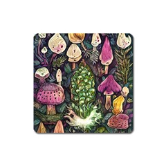 Forest Fairycore Foraging Square Magnet by GardenOfOphir
