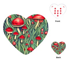 Natural Fairy Foraging Garden Playing Cards Single Design (heart) by GardenOfOphir