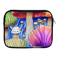 Vintage Mushroom Design Flowery Nature Apple Ipad 2/3/4 Zipper Cases by GardenOfOphir