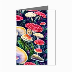 Woodsy Mushroom Design Foresty Mini Greeting Card by GardenOfOphir