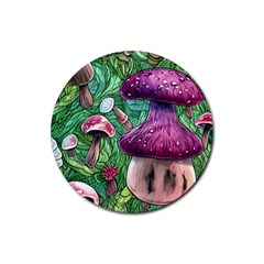 Foraging In The Forest Rubber Coaster (round) by GardenOfOphir