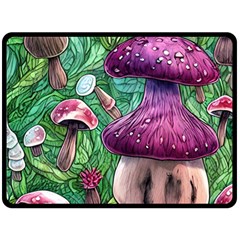 Foraging In The Forest Fleece Blanket (large) by GardenOfOphir