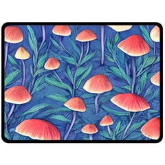 Witchy Mushrooms Fleece Blanket (large) by GardenOfOphir