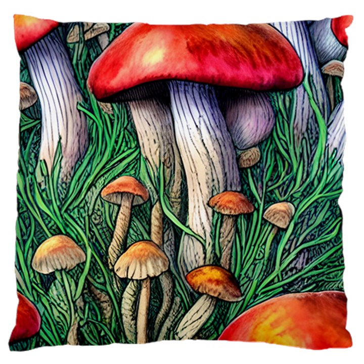 Forest Fairycore Mushroom Foraging Craft Large Cushion Case (One Side)