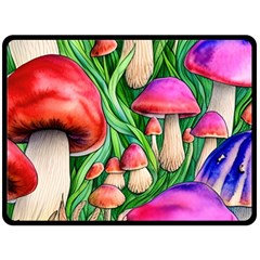 Mushroom Fleece Blanket (large) by GardenOfOphir