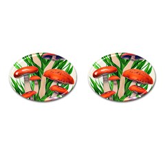 Fairycore Forest Mushroom Cufflinks (oval) by GardenOfOphir