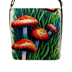 Enchanted Forest Mushroom Flap Closure Messenger Bag (l) by GardenOfOphir