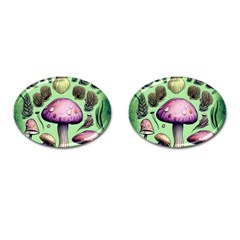 Witchy Forest Mushroom Cufflinks (oval) by GardenOfOphir