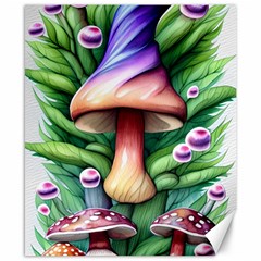 Tiny Mushroom Forest Antique Canvas 8  X 10  by GardenOfOphir