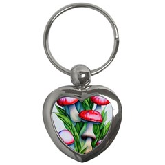 Woods Mushroom Forest Academia Core Key Chain (heart) by GardenOfOphir