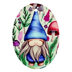 Tiny Mushroom Forest Scene Ornament (oval) by GardenOfOphir