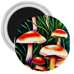 Mushroom Fairy Garden 3  Magnets by GardenOfOphir