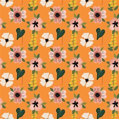 Flower Orange Pattern Floral Play Mat (rectangle) by Dutashop