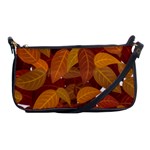 Watercolor Leaves Leaf Orange Shoulder Clutch Bag Front