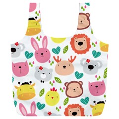 Cute Animals Cartoon Seamless Background Full Print Recycle Bag (xxl) by Jancukart