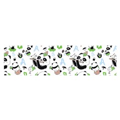 Giant Panda Bear Pattern Oblong Satin Scarf (16  X 60 )