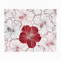 Red Hibiscus Flowers Art Small Glasses Cloth by Jancukart