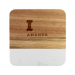 I Love Amanda Marble Wood Coaster (square) by ilovewhateva