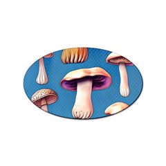 Cozy Forest Mushrooms Sticker (oval) by GardenOfOphir