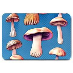 Cozy Forest Mushrooms Large Doormat by GardenOfOphir