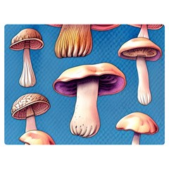 Cozy Forest Mushrooms One Side Premium Plush Fleece Blanket (extra Small) by GardenOfOphir