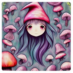 Witchy Mushroom Forest Uv Print Square Tile Coaster  by GardenOfOphir