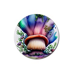 Forestcore Mushroom Rubber Coaster (round) by GardenOfOphir