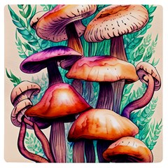 Witchy Mushrooms In The Woods Uv Print Square Tile Coaster  by GardenOfOphir