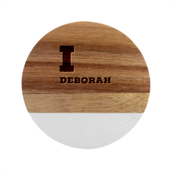 I Love Deborah Marble Wood Coaster (round) by ilovewhateva