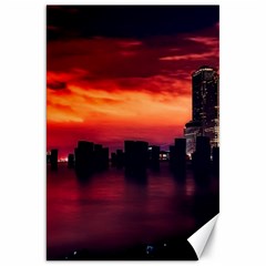 New York City Urban Skyline Harbor Bay Reflections Canvas 20  X 30  by Jancukart