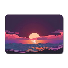 Sunset Ocean Beach Water Tropical Island Vacation 5 Small Doormat by Pakemis