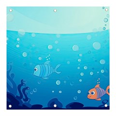 Ai Generated Ocean Sea Fish Aquatic Water Nature Banner And Sign 3  X 3  by Pakemis