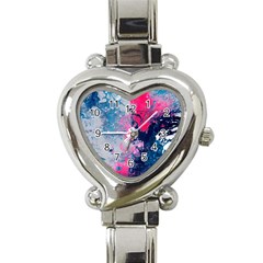 Fluid Art Pattern Heart Italian Charm Watch by GardenOfOphir