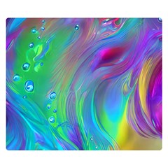 Fluid Art - Artistic And Colorful One Side Premium Plush Fleece Blanket (small) by GardenOfOphir