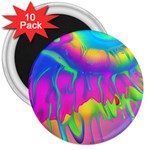Liquid Art Pattern - Fluid Art - Marble Art - Liquid Background 3  Magnets (10 pack) 