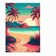 Palm Trees Tropical Ocean Sunset Sunrise Landscape Large Garden Flag (two Sides) by Pakemis