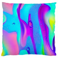 Colorful Abstract Fluid Art Pattern Large Cushion Case (one Side) by GardenOfOphir